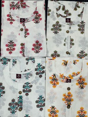 White Beauty Rayon Printed Kurti with Side Pocket And Dupatta Wholesale kurtis catalogs