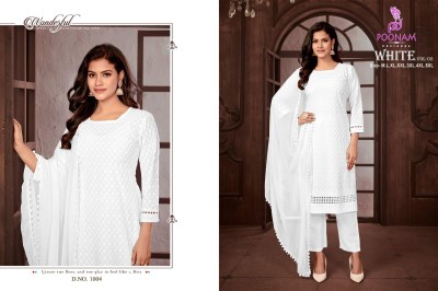 White vol 2 by Poonam designer reyon chikan work readymade suit collection  readymade suit catalogs