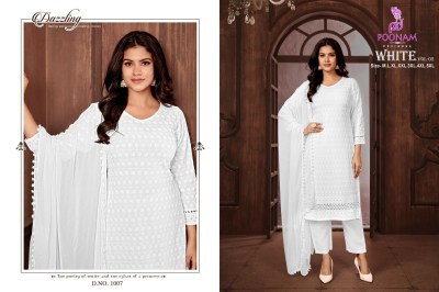 White vol 2 by Poonam designer reyon chikan work readymade suit collection  readymade suit catalogs