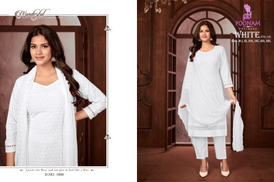 White vol 2 by Poonam designer reyon chikan work readymade suit collection  readymade suit catalogs