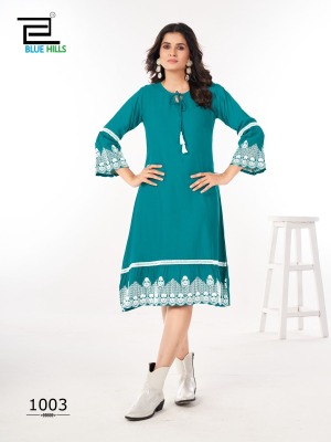 Wimbledon by blue hills reyon with handwork western top catalogue at affordable rate western wear catalogs