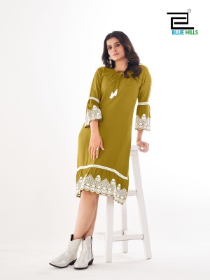 Wimbledon by blue hills reyon with handwork western top catalogue at affordable rate western wear catalogs