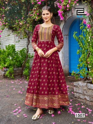 Womaniya vol 15 by blue hills reyon Anarkali embroidered gown kurti catalogue at affordable rate kurtis catalogs