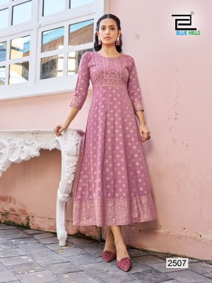 Womaniya vol 25 by blue hills reyon foil printed Anarkali gown catalogue  kurtis catalogs