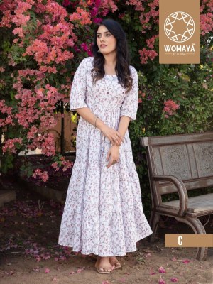 Womaya by vibrance 2 4layer pure cotton gown with handwork gown catalogue at affordable rate gown catalogs