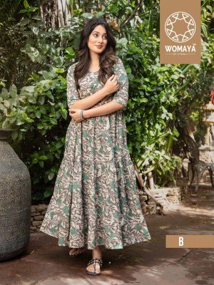 Womaya by vibrance 2 4layer pure cotton gown with handwork gown catalogue at affordable rate gown catalogs