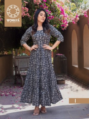 Womaya by vibrance 2 4layer pure cotton gown with handwork gown catalogue at affordable rate gown catalogs