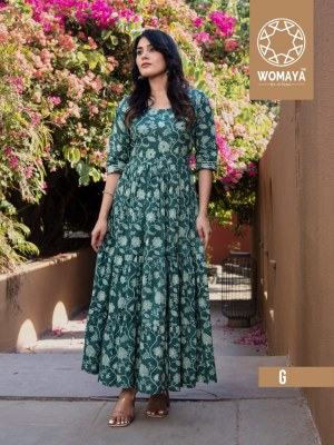 Womaya by vibrance 2 4layer pure cotton gown with handwork gown catalogue at affordable rate gown catalogs