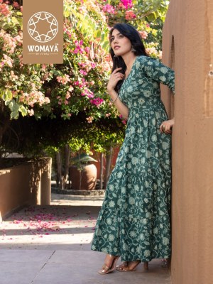 Womaya by vibrance 2 4layer pure cotton gown with handwork gown catalogue at affordable rate gown catalogs