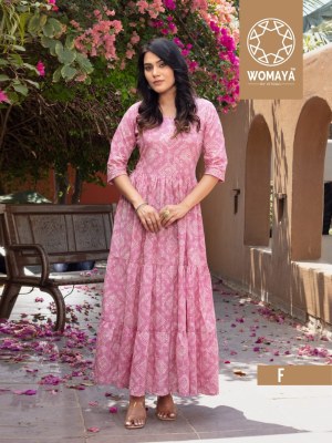 Womaya by vibrance 2 4layer pure cotton gown with handwork gown catalogue at affordable rate gown catalogs