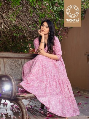 Womaya by vibrance 2 4layer pure cotton gown with handwork gown catalogue at affordable rate gown catalogs