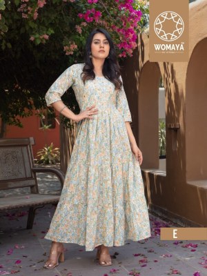 Womaya by vibrance 2 4layer pure cotton gown with handwork gown catalogue at affordable rate gown catalogs