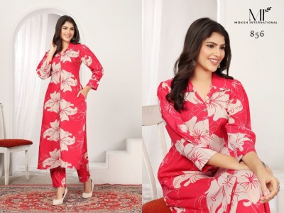 Wondor vol 1 by Moksh Premium reyon Printed Kurti wirh bottom with pocket catalogue kurtis catalogs