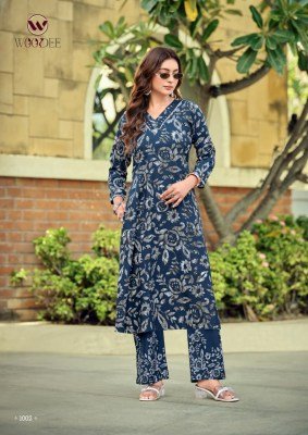 Woodee Pavitra Premium A Line Co ord Set in Liva Rayon with Hand Mirror Work And Lace Detailing Wholesale  co ord set catalogs