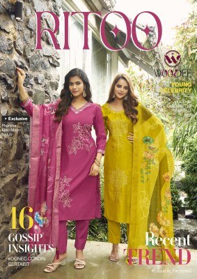 Woodee Ritoo Designer Top And Bottom Set Soft Muslin Viscose with Stylish Thread And Latkan Detailing Wholesale wholesale catalogs