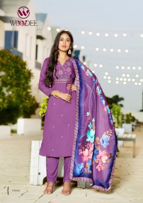 Woodee Sargam Premium Rayon Muslin Top with Plazzo Pant Digital Print Thread And Hand Work And Wholesale kurtis catalogs