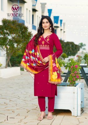 Woodee Sargam Premium Rayon Muslin Top with Plazzo Pant Digital Print Thread And Hand Work And Wholesale kurtis catalogs