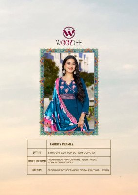 Woodee Sargam Premium Rayon Muslin Top with Plazzo Pant Digital Print Thread And Hand Work And Wholesale kurtis catalogs