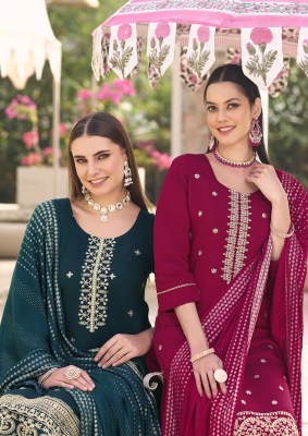 Woodee by Raashi Premiume Roman Silk Cording Work Fancy Kurti Pant and Dupatta catalogue at affordable rate wholesale catalogs