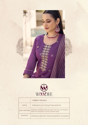 Woodee by Raashi Premiume Roman Silk Cording Work Fancy Kurti Pant and Dupatta catalogue at affordable rate readymade suit catalogs