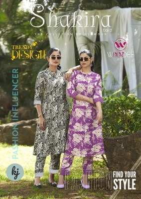 Woodee by Shakira Premium Heavy Reyon printed top with bottom at budget range wholesale catalogs