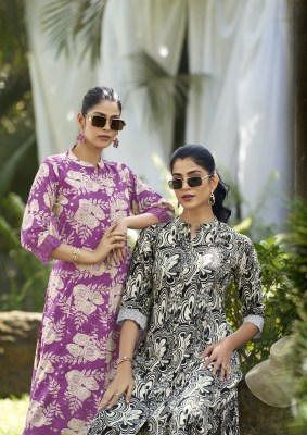 Woodee by Shakira Premium Heavy Reyon printed top with bottom at budget range kurtis catalogs