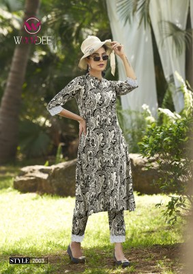 Woodee by Shakira Premium Heavy Reyon printed top with bottom at budget range kurtis catalogs