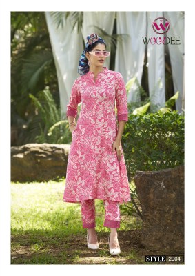 Woodee by Shakira Premium Heavy Reyon printed top with bottom at budget range kurtis catalogs