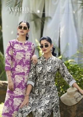 Woodee by Shakira Premium Heavy Reyon printed top with bottom at budget range kurtis catalogs