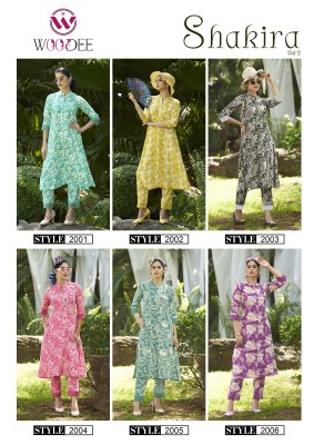 Woodee by Shakira Premium Heavy Reyon printed top with bottom at budget range kurtis catalogs