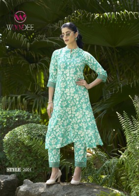 Woodee by Shakira Premium Heavy Reyon printed top with bottom at budget range kurtis catalogs