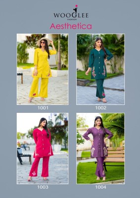 Wooglee Asthetica Viscose Silk Thread And Handwork Co ord Set Collection Wholesale  co ord set catalogs