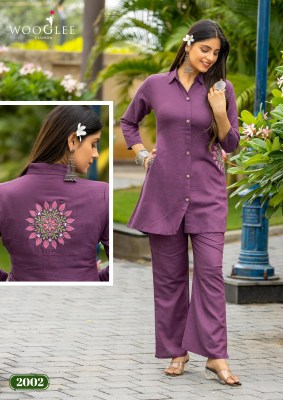 Wooglee Elina Cotton Print And Handwork Co-ord Set Wholesale  co ord set catalogs