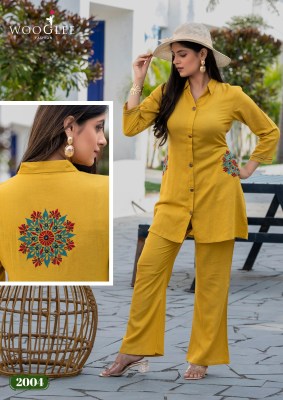 Wooglee Elina Cotton Print And Handwork Co-ord Set Wholesale  co ord set catalogs