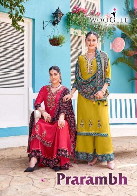Wooglee Prarambh Modal Weaving And Thread Work Top with Modal Bottom And Muslin Print Dupatta Wholesale wholesale catalogs