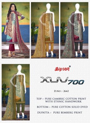 XUV 700 2642 by Bipson prints pure cambric cotton unstitched dress material catalogue at low rate  dress material catalogs