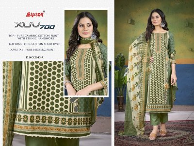 XUV 700 2643 by bipson prints pure cambric cotton printed unstitched dress material catalogue at low rate dress material catalogs