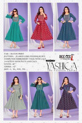 Yashica by deecee Flared Long Feeding kurti catalogue at affordable rate kurtis catalogs