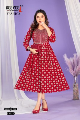 Yashica by deecee Flared Long Feeding kurti catalogue at affordable rate kurtis catalogs