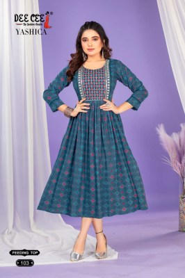 Yashica by deecee Flared Long Feeding kurti catalogue at affordable rate kurtis catalogs