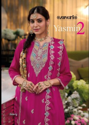 Yasmine 2 by Zaveri heavy chinon embroidered designer suit catalogue at affordable rate Zaveri  women beauty 