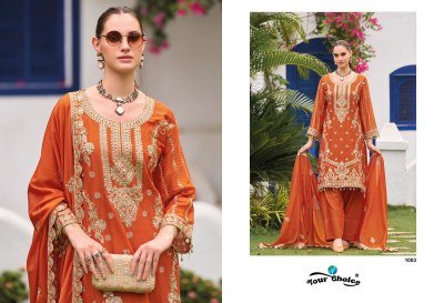 Your Choice Farasi 1 Heavy Chinon Readymade Suit Top  Bottom And Dupatta with Dull Santoon Inner Wholesale kurtis catalogs