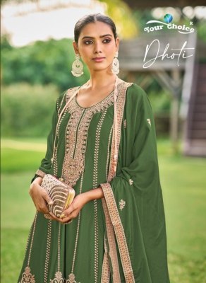 Your Choice by Dhoti awesome embroidered dhoti kurti with dupatta catalogue at affordable rate Your choice