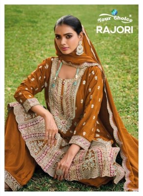 Your choice by rajori embroidered designer fancy sharara suit catalogue at low rate Your choice