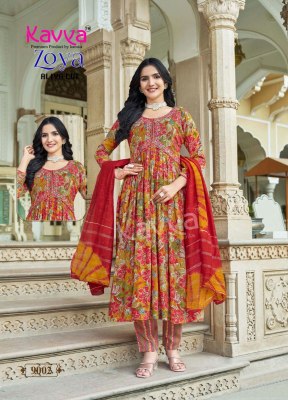 ZOYA VOL 9 by Kavya heavy quality Rayon foil print top bottom and dupatta catalogue at low price readymade suit catalogs