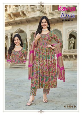 ZOYA VOL 9 by Kavya heavy quality Rayon foil print top bottom and dupatta catalogue at low price readymade suit catalogs