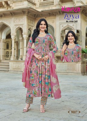 ZOYA VOL 9 by Kavya heavy quality Rayon foil print top bottom and dupatta catalogue at low price readymade suit catalogs