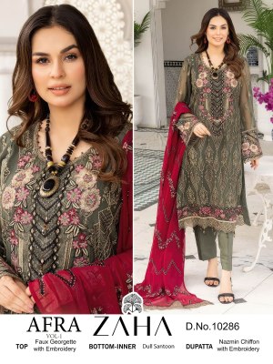 Zaha by Afra vol 1 Georgette with heavy embroidered pakistani suit catalogue  pakistani suit catalogs