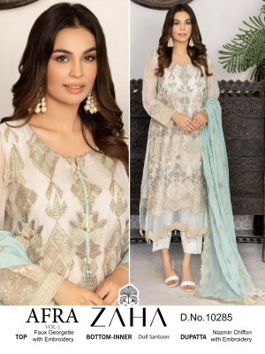 Zaha by Afra vol 1 Georgette with heavy embroidered pakistani suit catalogue  pakistani suit catalogs