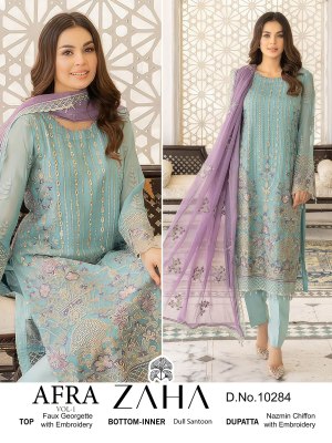 Zaha by Afra vol 1 Georgette with heavy embroidered pakistani suit catalogue  pakistani suit catalogs